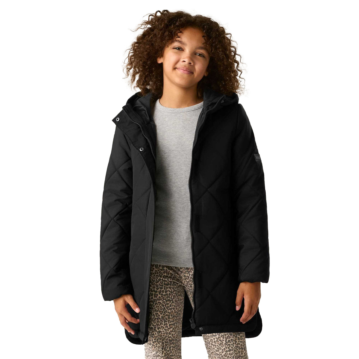 Black - Front - Regatta Childrens-Kids Elryse Quilted Padded Jacket