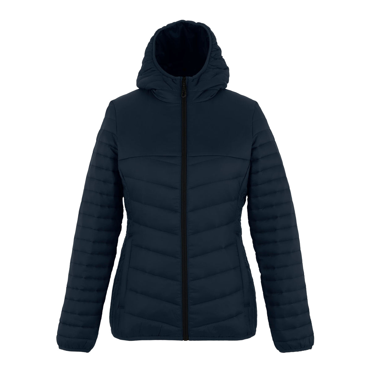 Navy-Black - Front - Regatta Womens-Ladies Loft Lite Baffled Hybrid Jacket