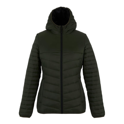 Dark Khaki-Black - Front - Regatta Womens-Ladies Loft Lite Baffled Hybrid Jacket