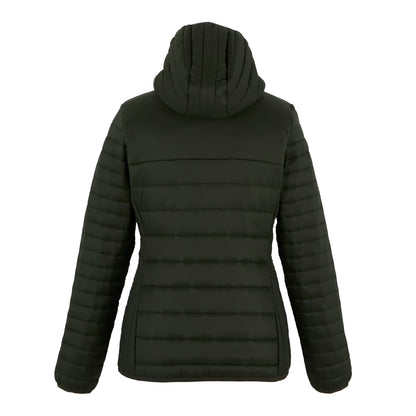 Dark Khaki-Black - Back - Regatta Womens-Ladies Loft Lite Baffled Hybrid Jacket