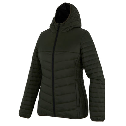 Dark Khaki-Black - Side - Regatta Womens-Ladies Loft Lite Baffled Hybrid Jacket