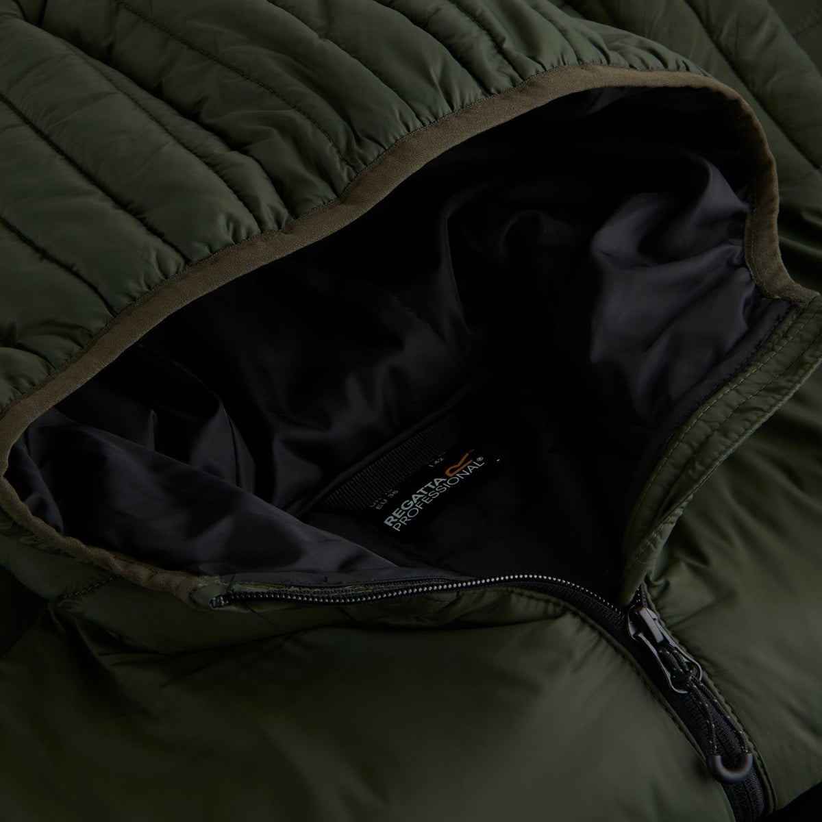 Dark Khaki-Black - Pack Shot - Regatta Womens-Ladies Loft Lite Baffled Hybrid Jacket