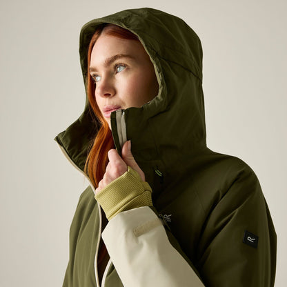 Olive Night-Light Vanilla - Close up - Regatta Womens-Ladies Marcia Insulated Jacket