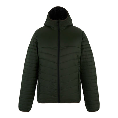 Dark Khaki-Black - Front - Regatta Mens Loft Lite Baffled Hybrid Jacket