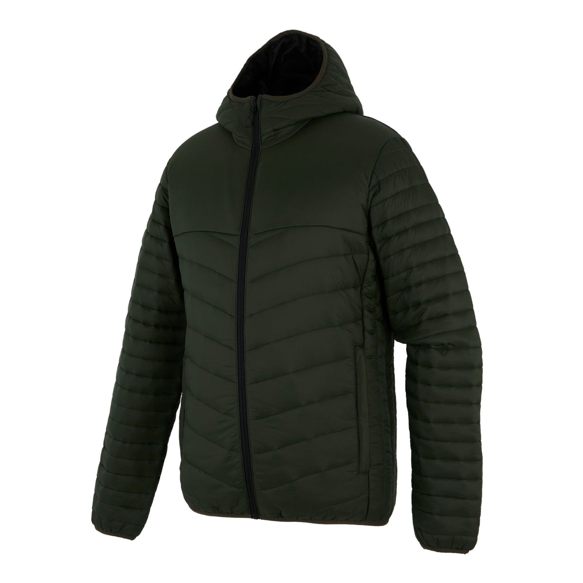 Dark Khaki-Black - Side - Regatta Mens Loft Lite Baffled Hybrid Jacket