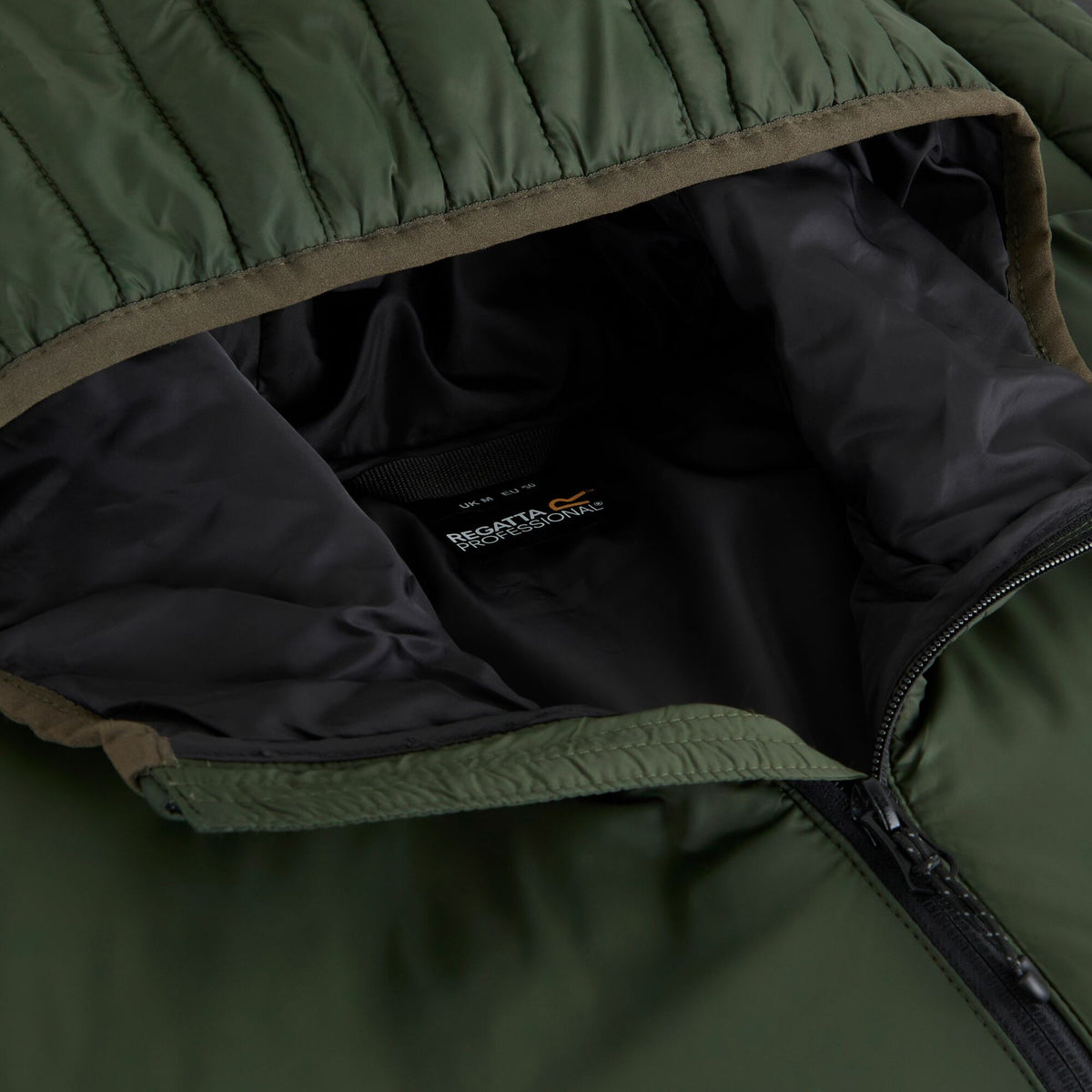 Dark Khaki-Black - Pack Shot - Regatta Mens Loft Lite Baffled Hybrid Jacket