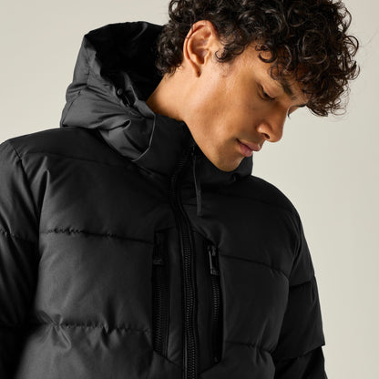 Black - Close up - Regatta Mens Layska Padded Jacket