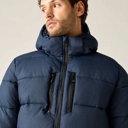 Navy - Close up - Regatta Mens Layska Padded Jacket