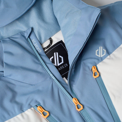 Dusky Blue-Iceberg - Close up - Dare 2B Mens Speed III Ski Jacket