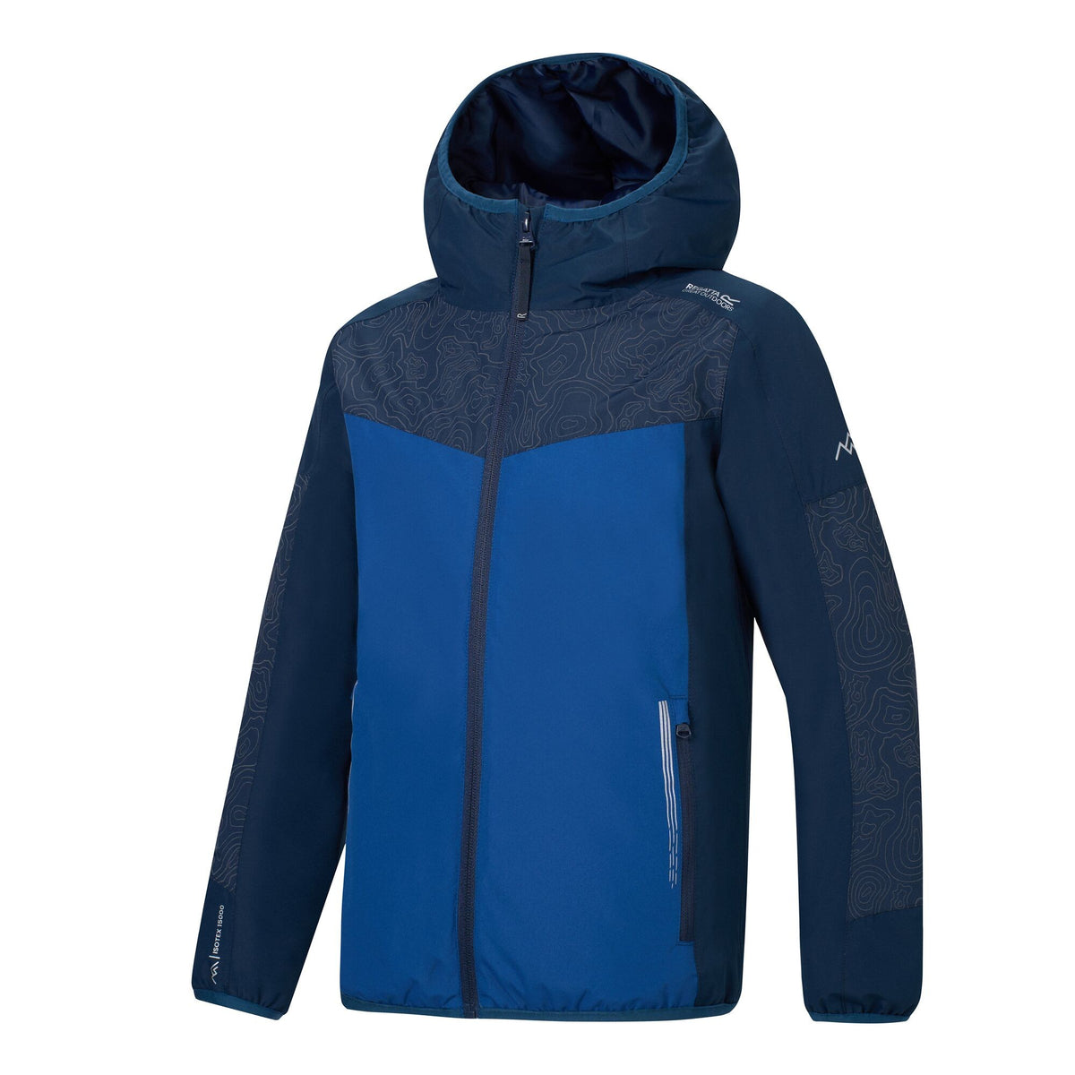 Navy-Aviator Blue - Side - Regatta Childrens-Kids Illuma Waterproof Reflective Insulated Jacket