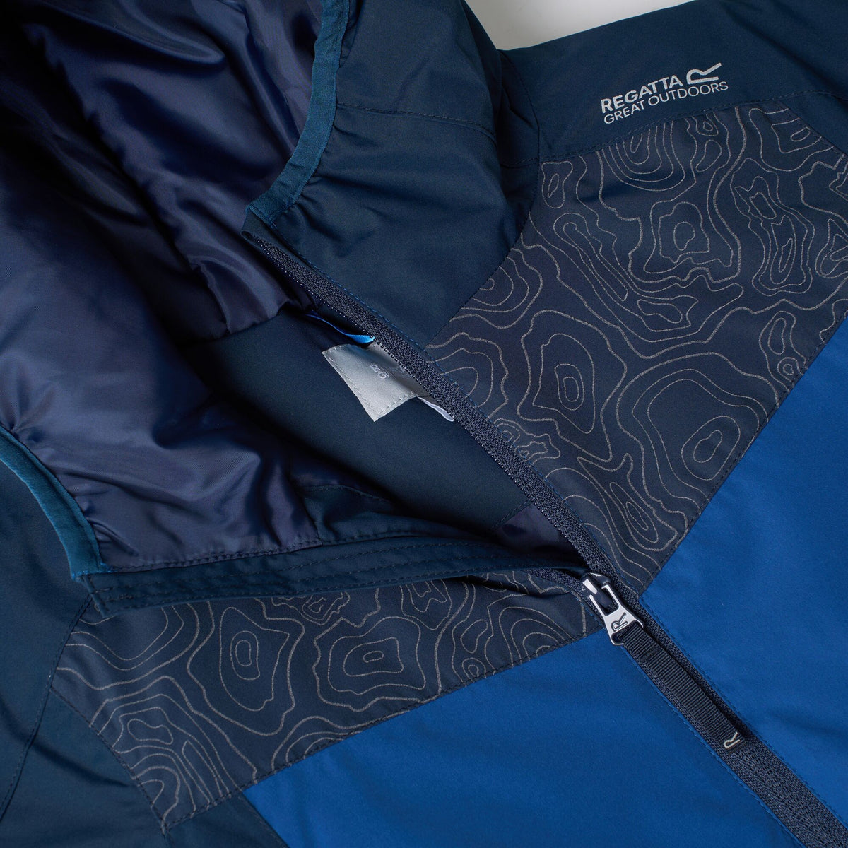 Navy-Aviator Blue - Pack Shot - Regatta Childrens-Kids Illuma Waterproof Reflective Insulated Jacket