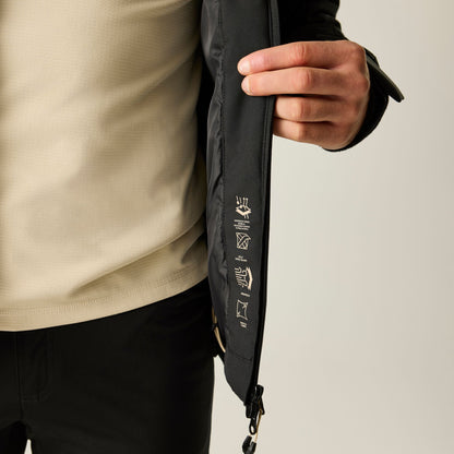 Black - Close up - Dare 2B Mens Torrek Blazen II Waterproof Jacket