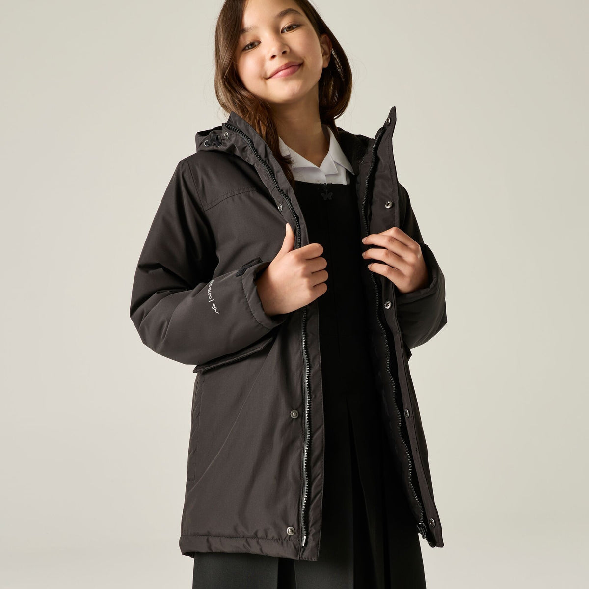 Black - Lifestyle - Regatta Childrens-Kids Farbank II Waterproof Insulated Jacket