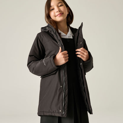 Black - Lifestyle - Regatta Childrens-Kids Farbank II Waterproof Insulated Jacket