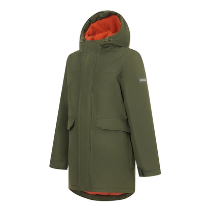 Dark Khaki-Rooibos Tea - Side - Regatta Childrens-Kids Farbank II Waterproof Insulated Jacket