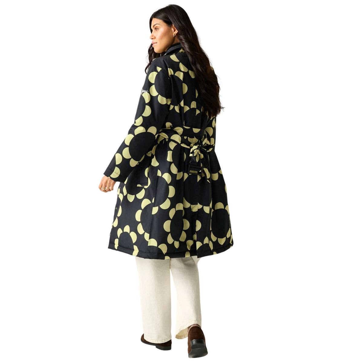 Black - Back - Regatta Womens-Ladies Orla Mac Daisy Hoop Waterproof Jacket