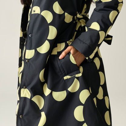 Black - Side - Regatta Womens-Ladies Orla Mac Daisy Hoop Waterproof Jacket