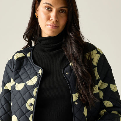 Black - Side - Regatta Womens-Ladies Orla Kiely Daisy Hoop Lightweight Quilted Jacket
