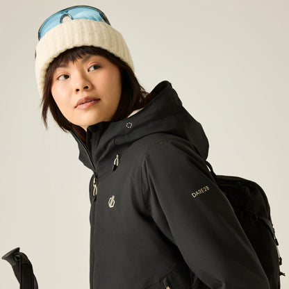 Black - Close up - Dare 2B Womens-Ladies Torrek Blaze II Waterproof Jacket