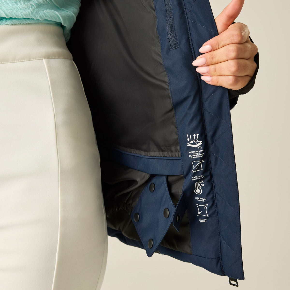 Navy - Pack Shot - Dare 2B Womens-Ladies Glacier Padded Jacket