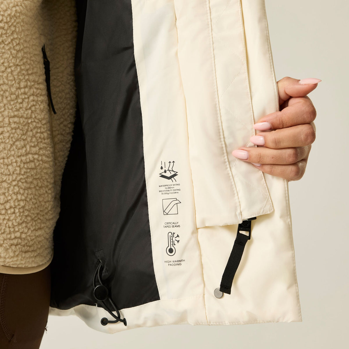 White Pepper - Close up - Dare 2B Womens-Ladies Lustre Padded Jacket