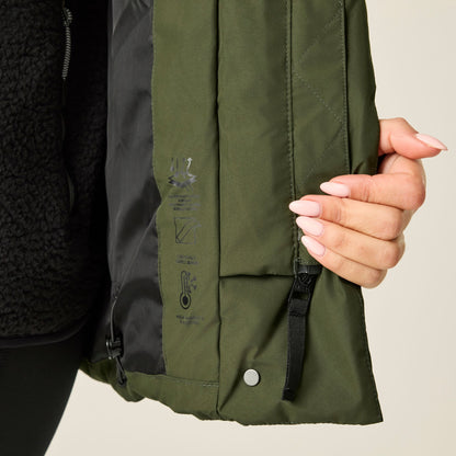 Dark Khaki - Pack Shot - Dare 2B Womens-Ladies Lustre Padded Jacket