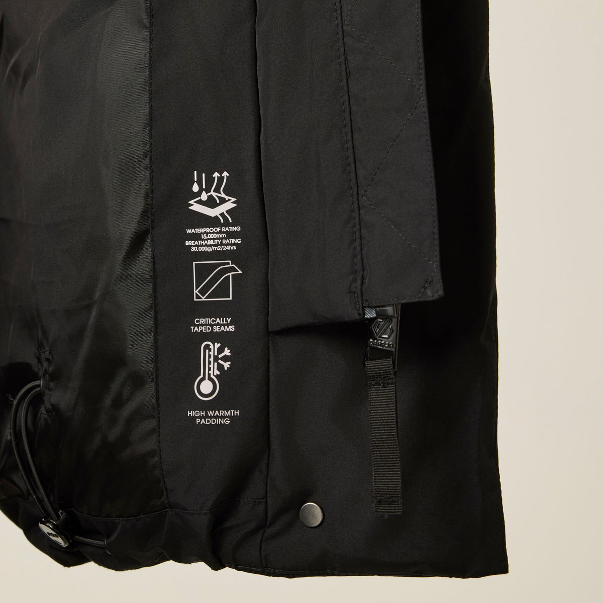 Black - Close up - Dare 2B Womens-Ladies Lustre Padded Jacket