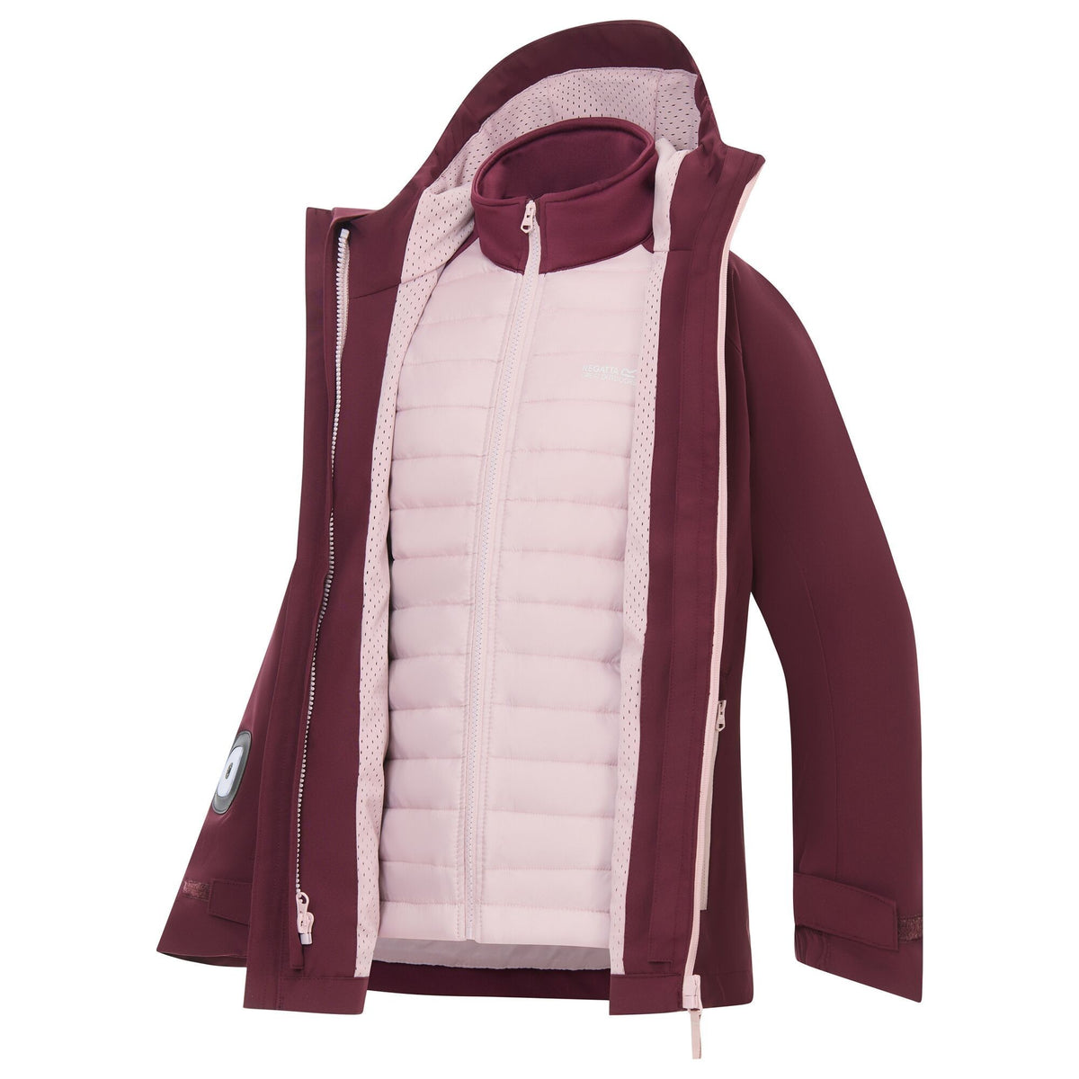 Fig-Powder Lilac - Pack Shot - Regatta Childrens-Kids Trekktain 3 in 1 Jacket