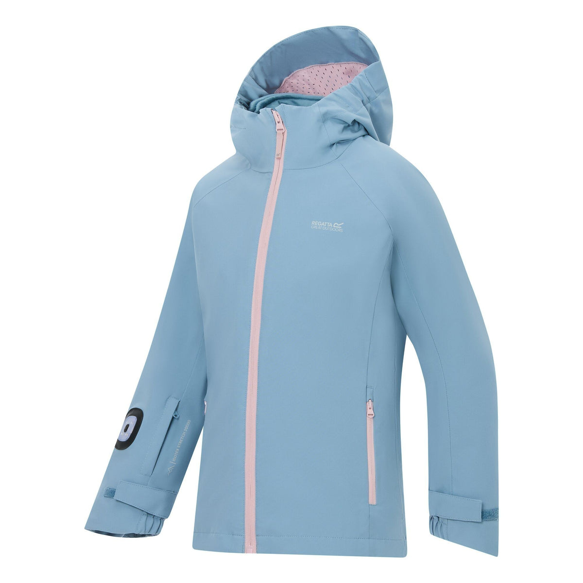 Dusky Blue-Powder Lilac - Side - Regatta Childrens-Kids Trekktain 3 in 1 Jacket
