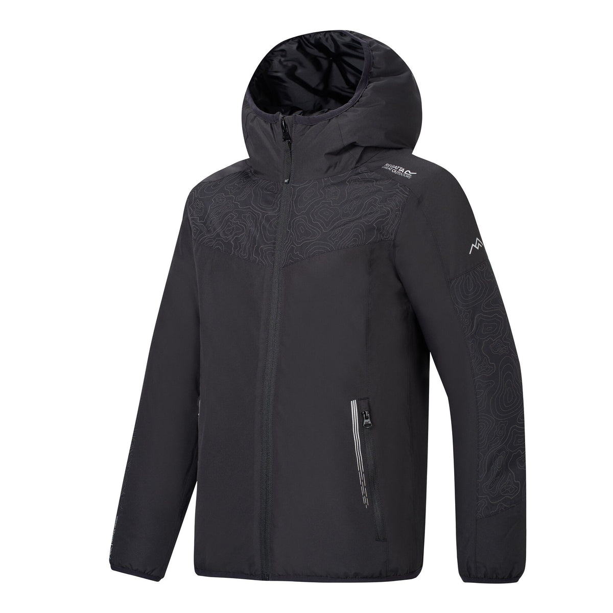 Black - Side - Regatta Childrens-Kids Illuma Reflective Waterproof Insulated Jacket