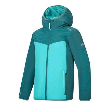 Mediterranea-Turquoise - Side - Regatta Childrens-Kids Illuma Reflective Waterproof Insulated Jacket