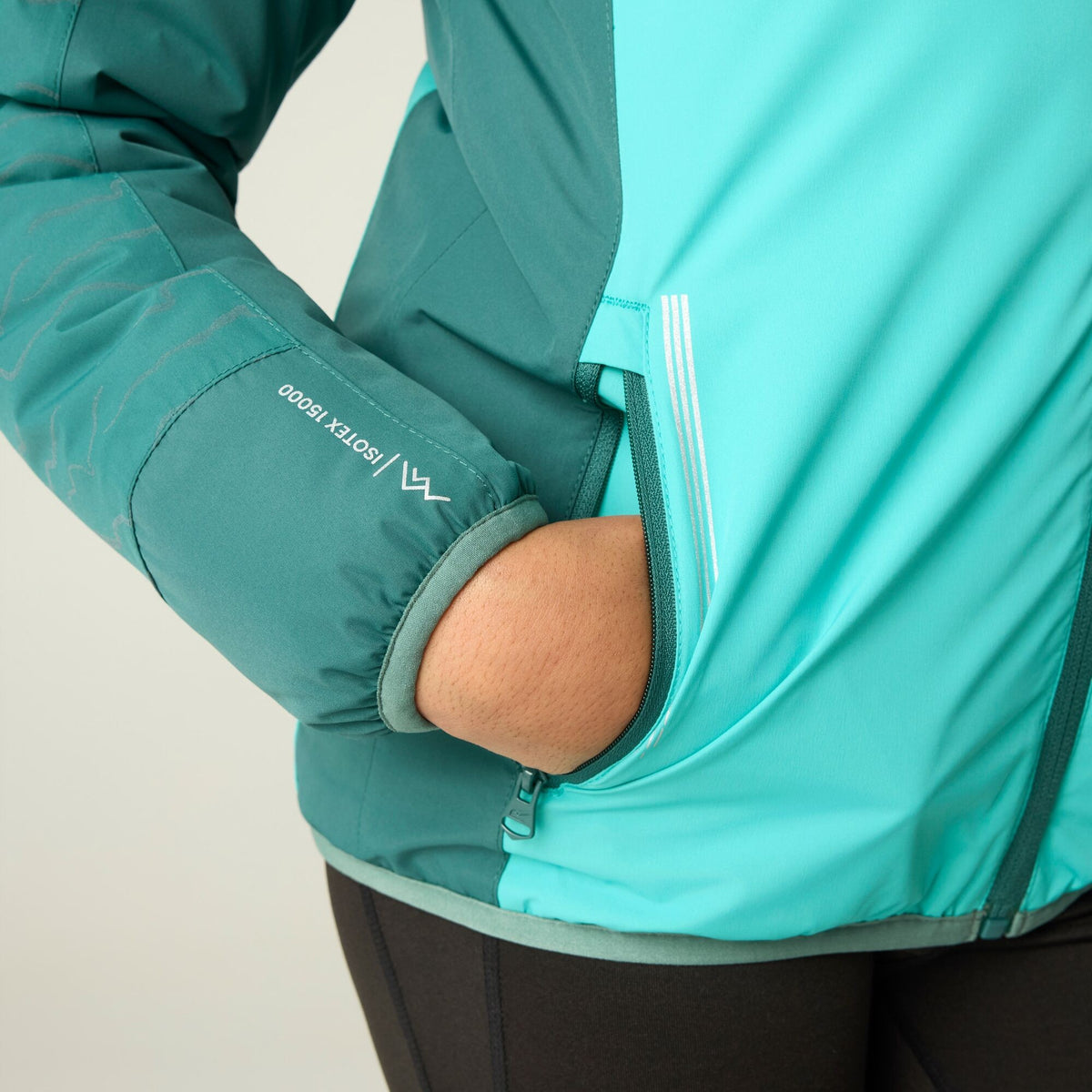Mediterranea-Turquoise - Pack Shot - Regatta Childrens-Kids Illuma Reflective Waterproof Insulated Jacket