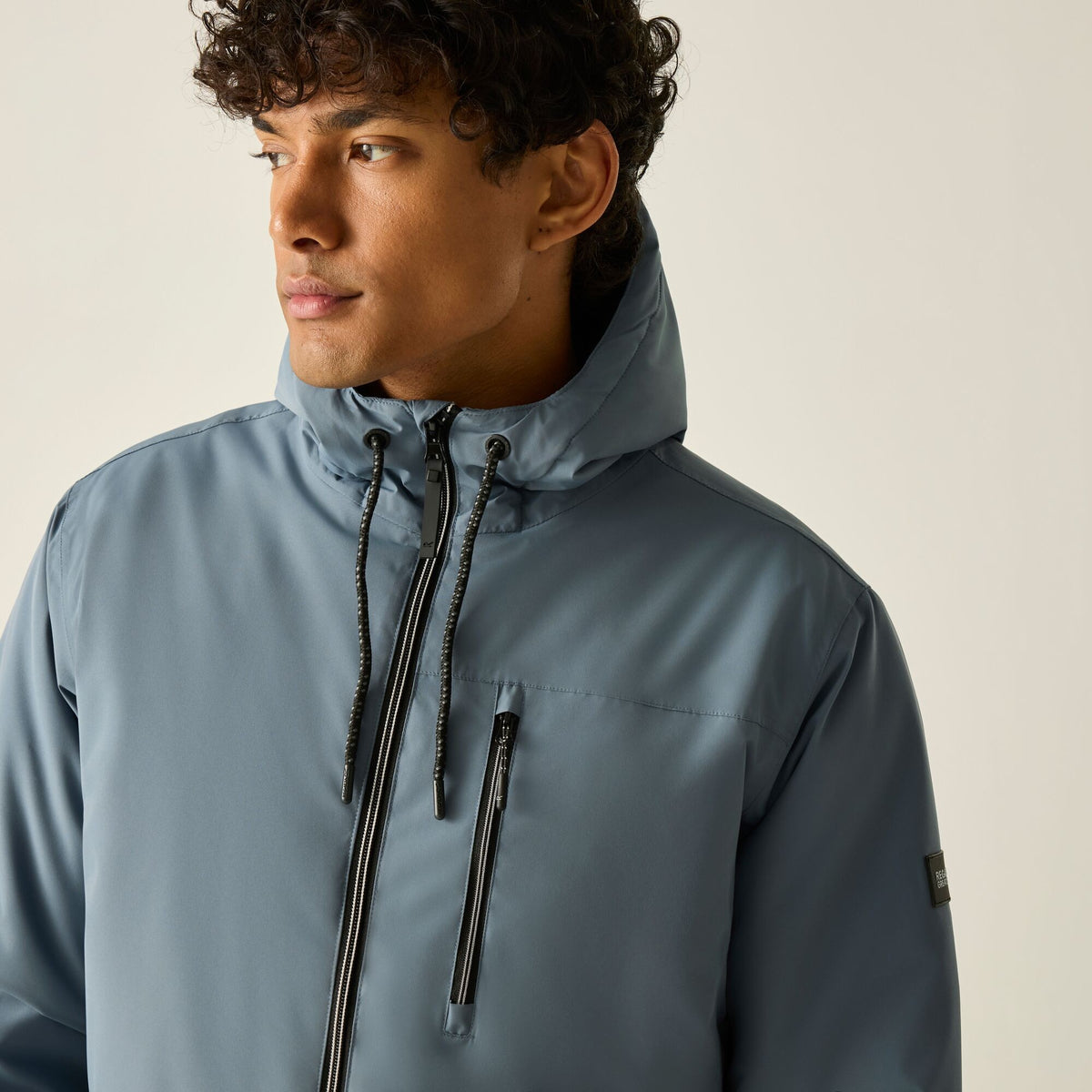 Grey Mirage-Navy - Pack Shot - Regatta Mens Shorebay Waterproof Insulated Jacket