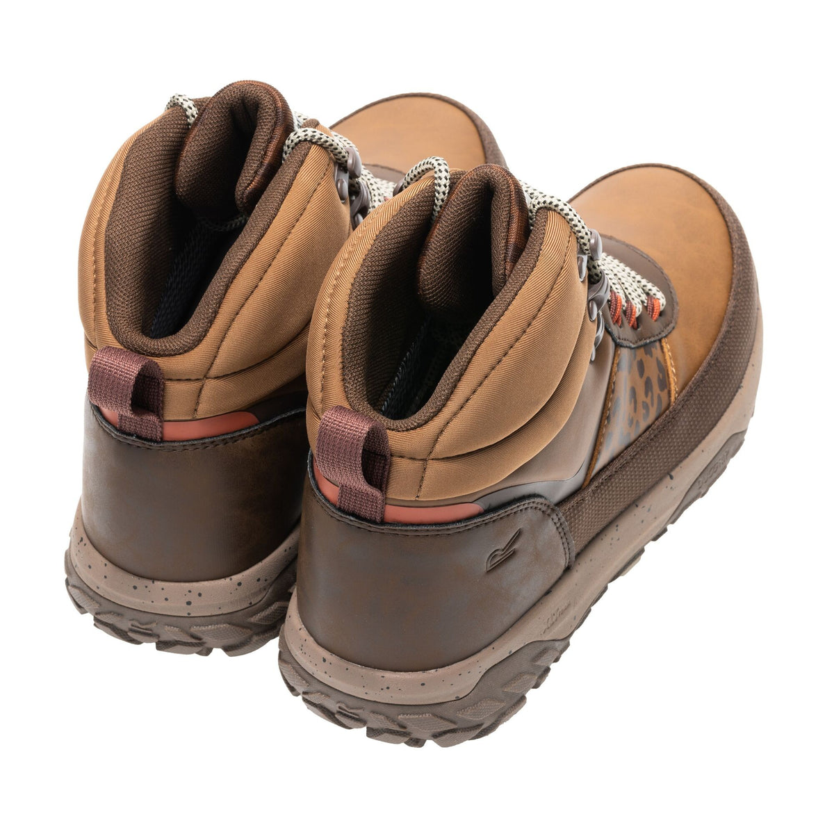 Brown Tan - Back - Regatta Womens-Ladies Shayford Leopard Print Walking Boots