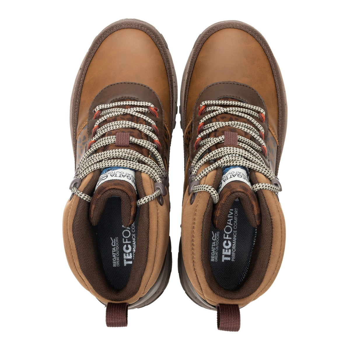 Brown Tan - Pack Shot - Regatta Womens-Ladies Shayford Leopard Print Walking Boots