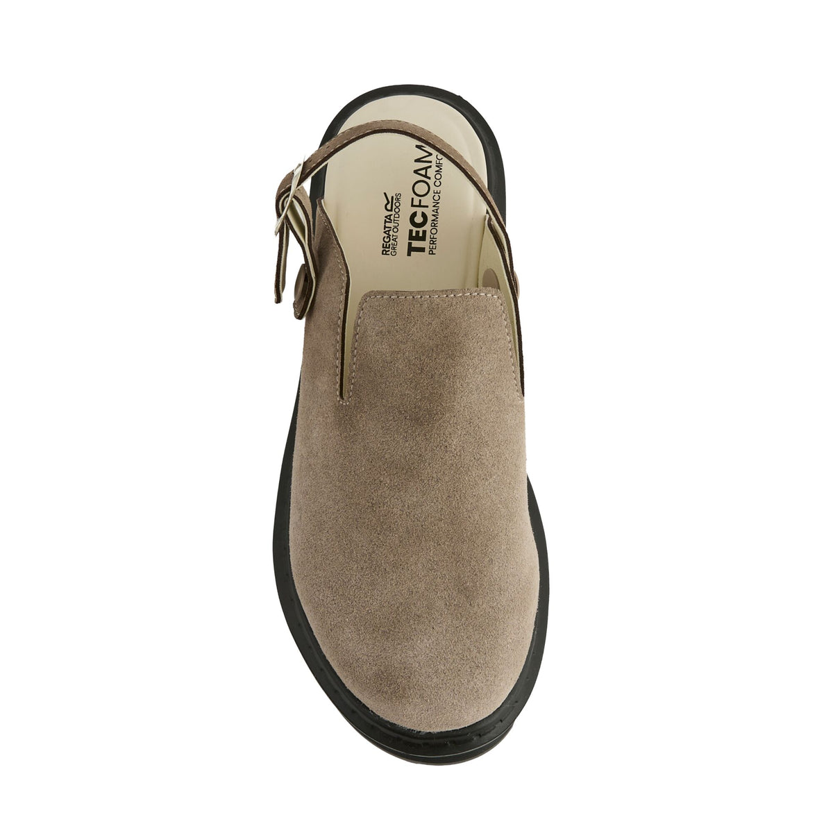 Taupe - Side - Regatta Womens-Ladies Pearl Chunky Clogs