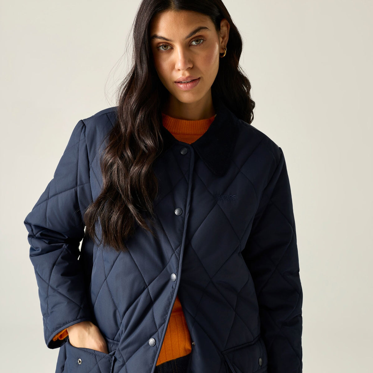 Navy - Lifestyle - Regatta Womens-Ladies Orla Kiely Eclipse Mid Length Jacket