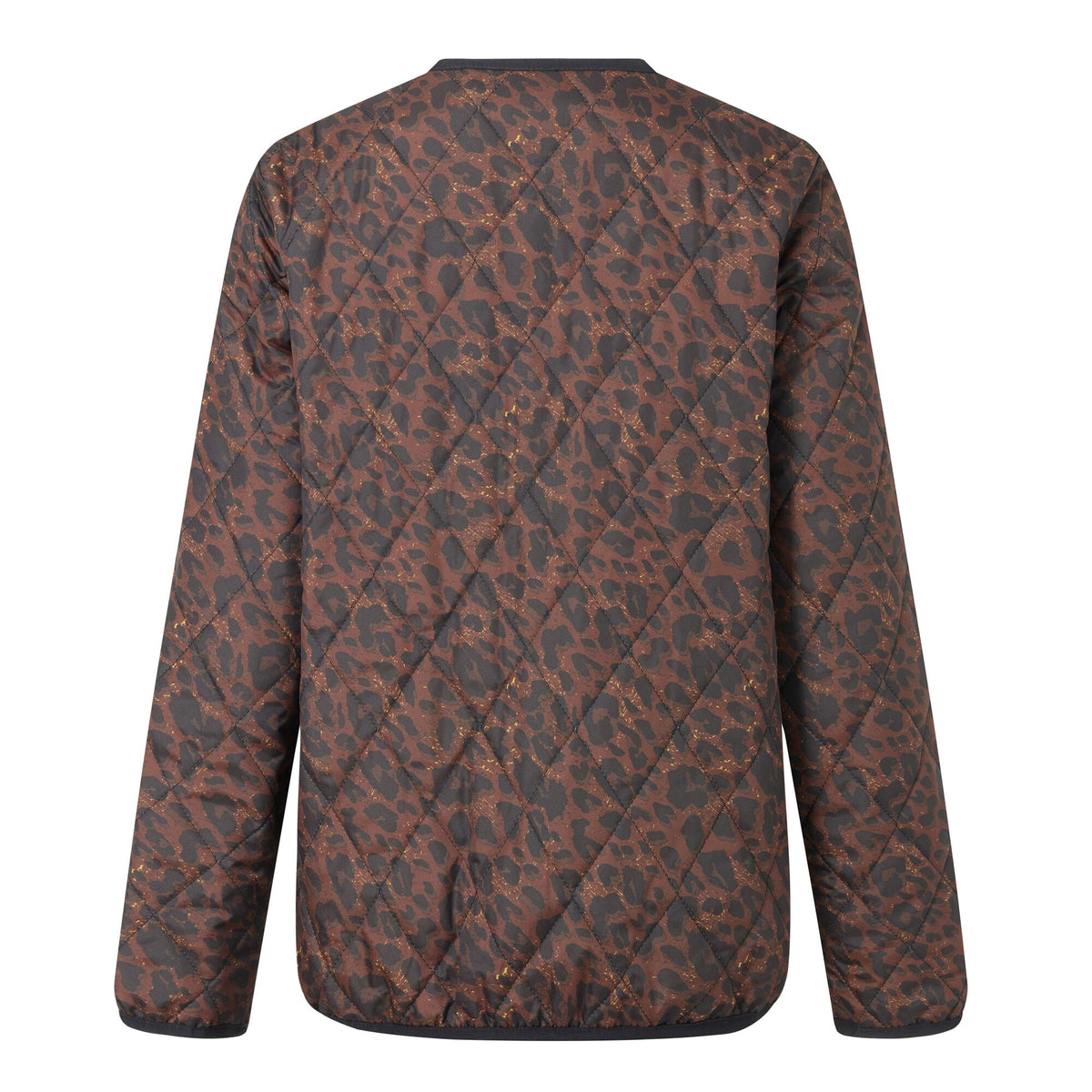 Dark Brown-Black - Back - Regatta Womens-Ladies Maia Leopard Print Quilted Jacket