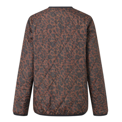 Dark Brown-Black - Back - Regatta Womens-Ladies Maia Leopard Print Quilted Jacket