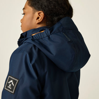 Navy-Dusky Blue - Close up - Dare 2B Childrens-Kids Wing It Ski Jacket