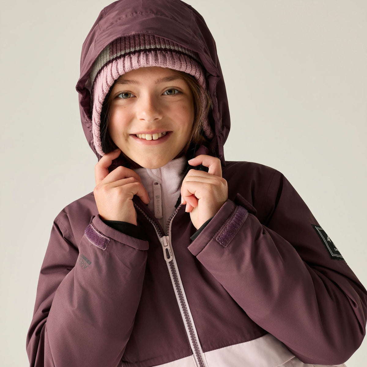Huckleberry-Pink Haze - Pack Shot - Dare 2B Childrens-Kids Wing It Ski Jacket