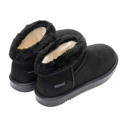 Black - Back - Regatta Womens-Ladies Risley Borg Boots