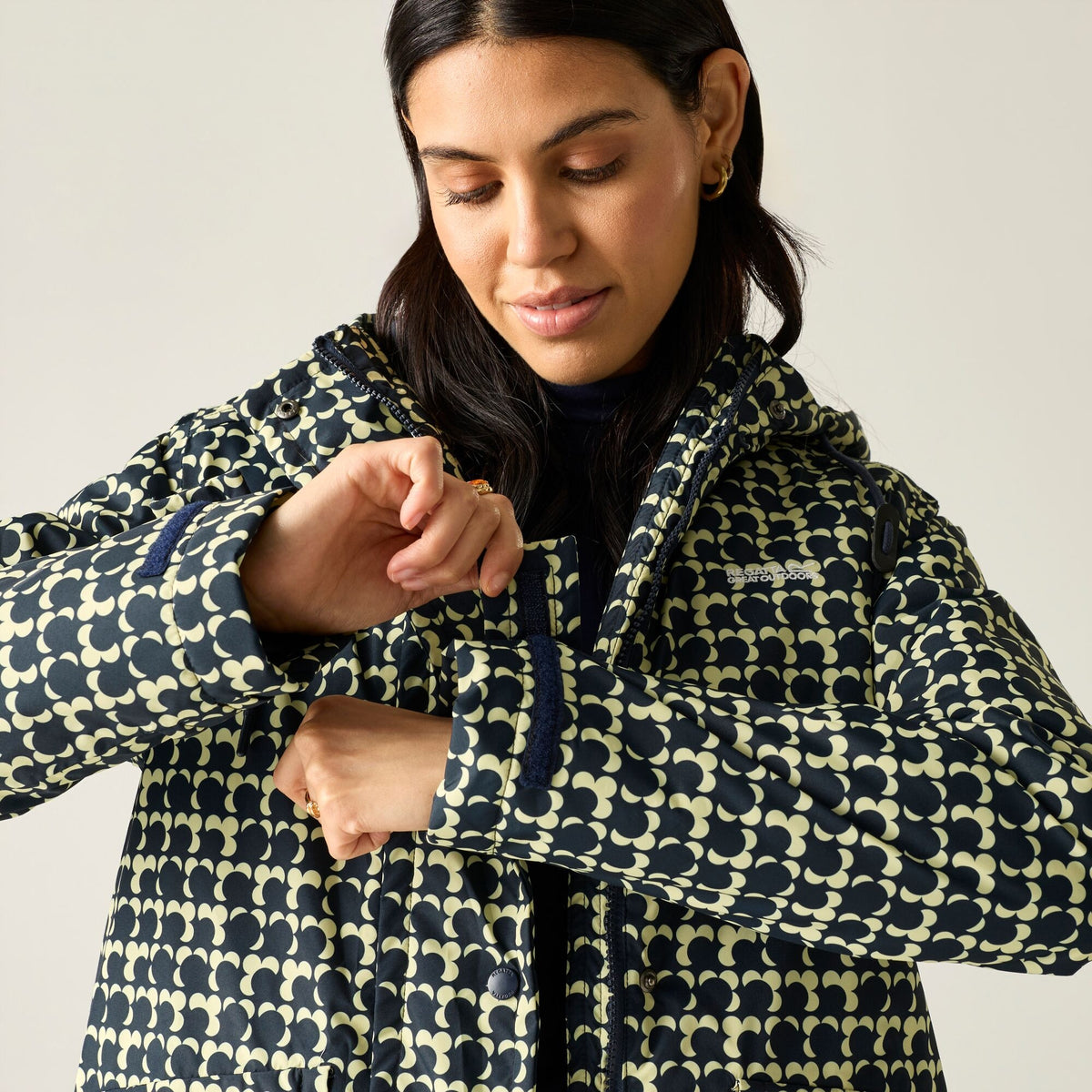 Navy - Lifestyle - Regatta Womens-Ladies Orla Eclipse Long Length Waterproof Jacket