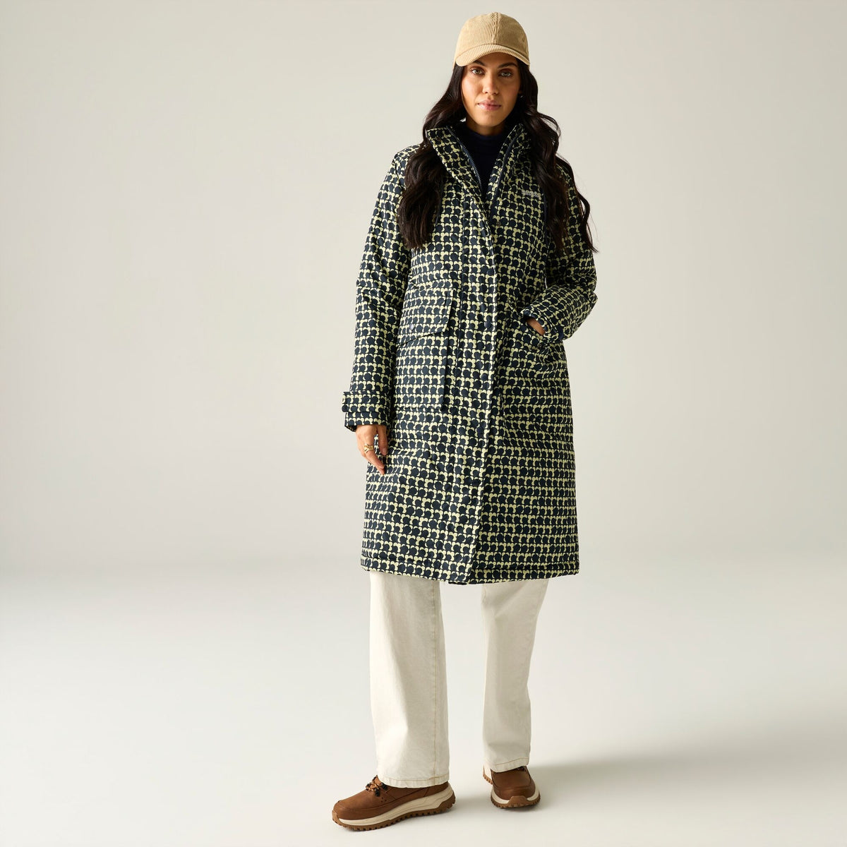 Navy - Close up - Regatta Womens-Ladies Orla Eclipse Long Length Waterproof Jacket