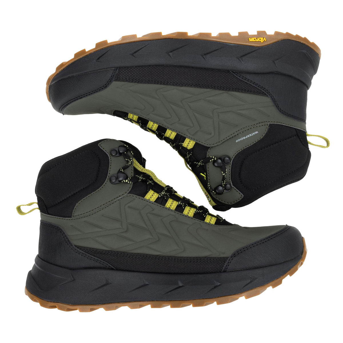 Dark Khaki-Cypress Green - Pack Shot - Regatta Mens Onyx Mid Cut Walking Boots