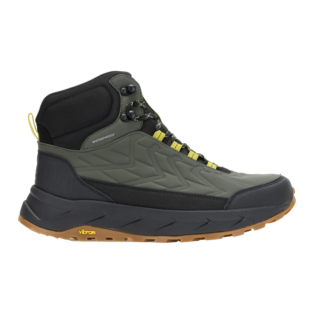 Dark Khaki-Cypress Green - Front - Regatta Mens Onyx Mid Cut Walking Boots