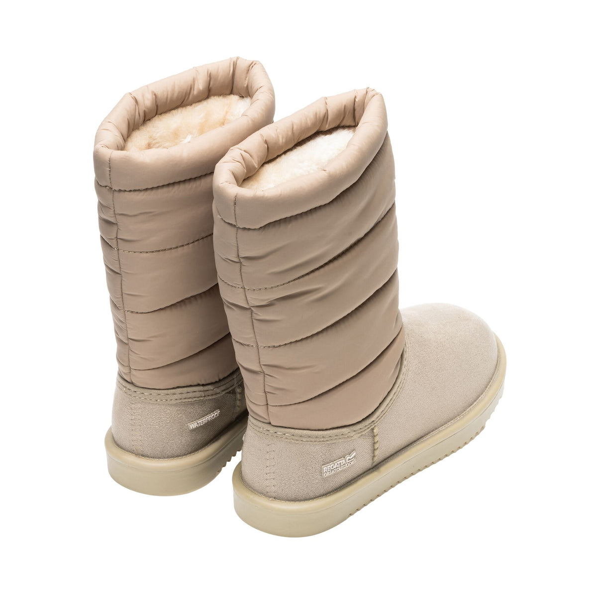 Soft Taupe - Back - Regatta Womens-Ladies Risley Waterproof Baffled Stitching Boots