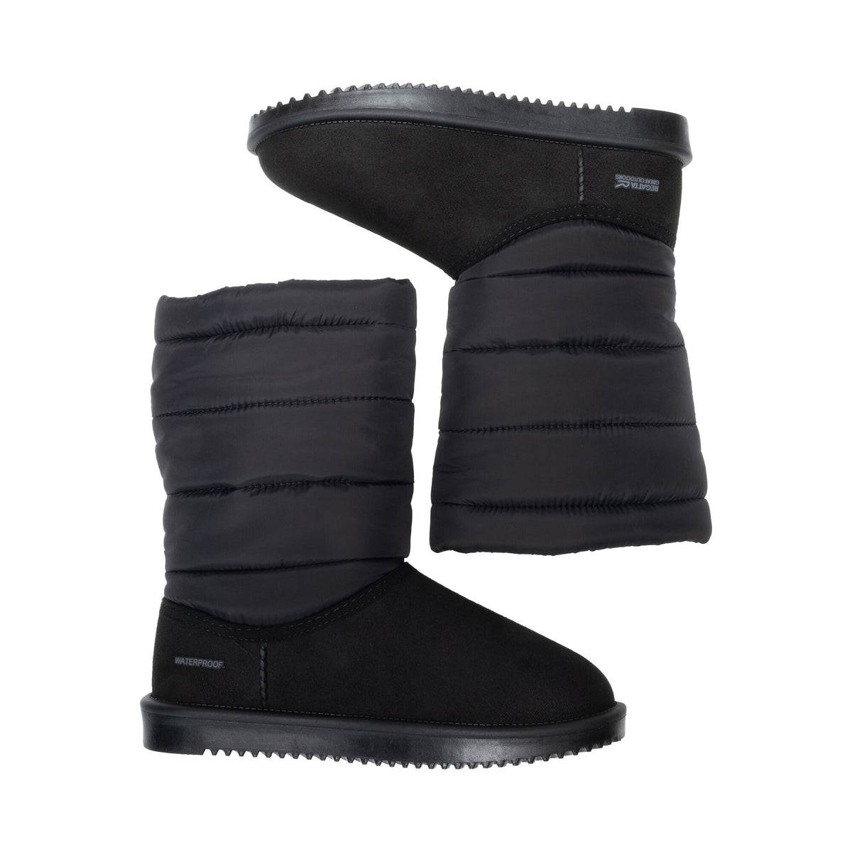 Black - Close up - Regatta Womens-Ladies Risley Waterproof Baffled Stitching Boots