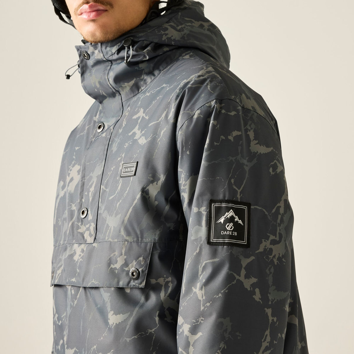 Black - Lifestyle - Dare 2B Mens Freeride III Cracked Overhead Ski Jacket