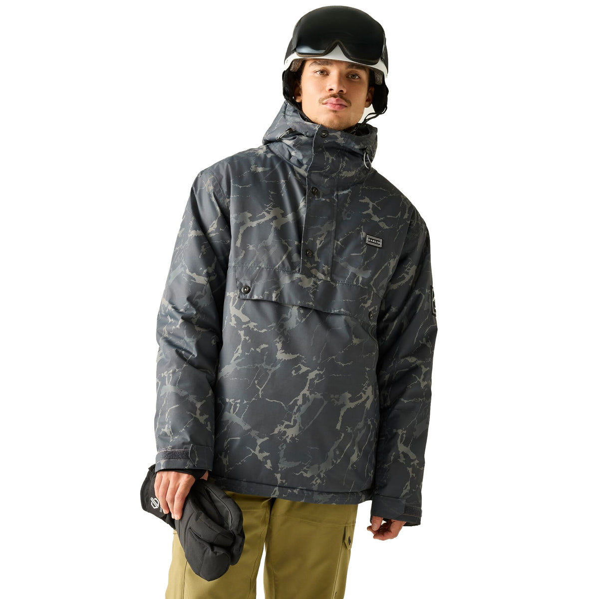 Black - Front - Dare 2B Mens Freeride III Cracked Overhead Ski Jacket